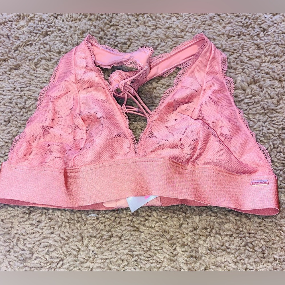 PINK Victoria’s Secret Floral Strap Champagne Bra
